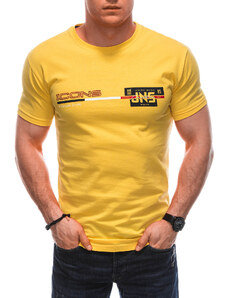 EDOTI Pánské tričko s potiskem S1715 - žluté