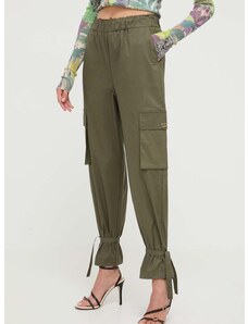 Kalhoty Twinset dámské, zelená barva, jednoduché, high waist