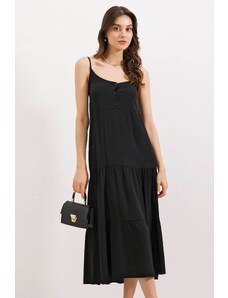 Bigdart 2403 Strappy Midi Dress - Black