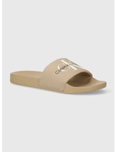 Pantofle Calvin Klein Jeans SLIDE MONOGRAM CO pánské, oranžová barva, YM0YM00061