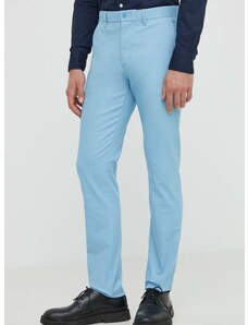 Kalhoty Tommy Hilfiger pánské, béžová barva, přiléhavé, MW0MW26619