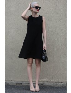 Madmext Black Zero Sleeve Casual Linen Dress