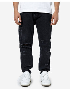 Don Lemme Pánské straight fit džíny Frayed - washed black