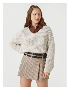 Koton Knit Sweater Sweater V-Neck Long Sleeve
