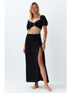 Trendyol Black Woven Accessory Blouse Skirt Set