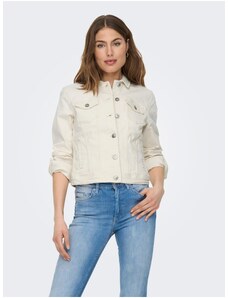 Krémová dámská džínová bunda ONLY Tia - Dámské
