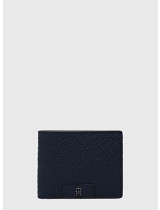 Kožená peněženka Tommy Hilfiger tmavomodrá barva, AM0AM12175