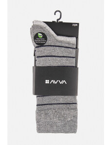 Avva Men's Anthracite-gray Plain/patterned 2-pack Bamboo Cleat Socks