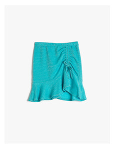 Koton Pleated Mini Skirt With Ruffles and Shimmering.