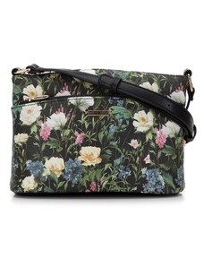 Dámská kabelka z ekologické kůže s květinami Wittchen, černá, ekologická kůže