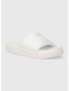 Pantofle Tommy Hilfiger PLATFORM MESH POOL SLIDE dámské, bílá barva, na platformě, FW0FW07828