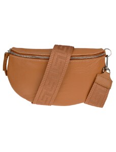 NovaKabelka.cz Kožená kabelka crossbody Reni Grande Camel s přídavným popruhem VIII camel