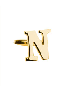 BUBIBUBI Manžetový knoflíček zlaté písmeno N