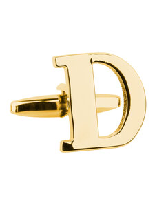 BUBIBUBI Manžetový knoflíček zlaté písmeno D