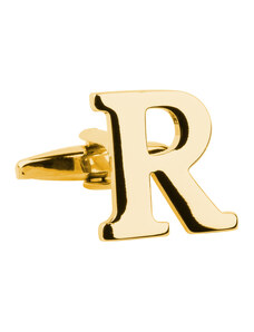 BUBIBUBI Manžetový knoflíček zlaté písmeno R
