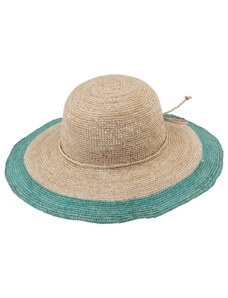 Fiebig Dámský letní nemačkavý slaměný klobouk Cloche s barevným okrajem - Crochet Cloche