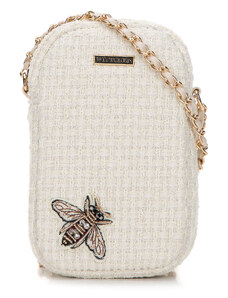 Dámská mini kabelka s lesklým hmyzem Wittchen, krémová, syntetický materiál