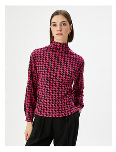 Koton Houndstooth Patterned High Neck Sweater