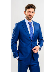 Alain Delon Kráľovsky modrý vlnený Slim Fit oblek