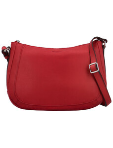 Dámská kožená kabelka přes rameno tmavě červená - Hexagona Chanel červená