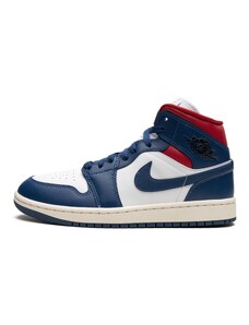 Jordan 1 Mid French Blue Gym Red (W)