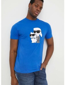 Bavlněné tričko Karl Lagerfeld s potiskem, 542241.755061