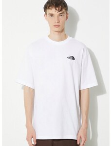 Bavlněné tričko The North Face M S/S Essential Oversize Tee bílá barva, s aplikací, NF0A87NRFN41