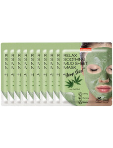 PUREDERM Relax Soothing Mud Sheet Mask Hemp Seed - Zklidňující bahenní maska ​​s konopnými semínky | 15g