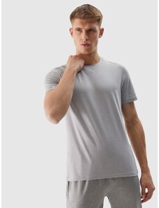 4F Pánské sportovní rychleschnoucí tričko regular - chladné světle šedé