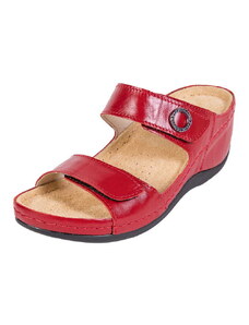 Buxa Dámská zdravotní kožená obuv na klínku BZ310 - Červená
