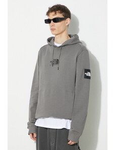 Bavlněná mikina The North Face M Fine Alpine Hoodie pánská, šedá barva, s kapucí, s potiskem, NF0A87F70UZ1