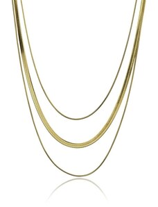 Marc Malone Trojitý pozlacený náhrdelník Octavia Grey Necklace MCN23102G