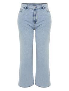 Trendyol Curve Blue High Waist Straight Fit Jeans