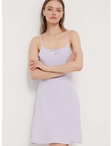 Šaty Tommy Jeans fialová barva, mini