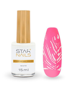 Stamping Nail Polish Starnails, 15ml - White - zdobicí lak