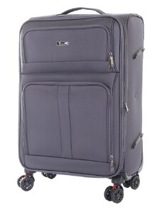 Střední cestovní kufr T-class 932, šedá, L, 68 x 45 x 26–30 cm, rozšiřitelný, model 2024