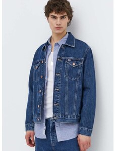 Džínová bunda Tommy Jeans pánská, tmavomodrá barva, přechodná