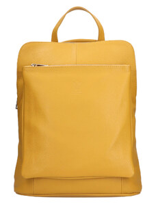 Dámská kožená batůžko-kabelka Italia Ella - žlutá