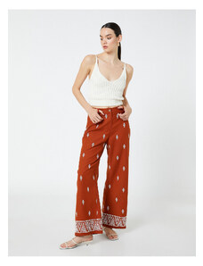 Koton Ethnic Embroidered Trousers Wide Leg