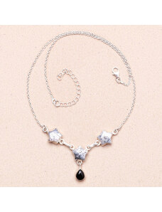 Nefertitis Opál dendritický náhrdelník stříbro Ag 925 37317 - 40 - 45 cm, 7,3 g
