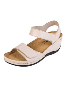 Buxa Dámské kožené sandály BZ315 - Béžová