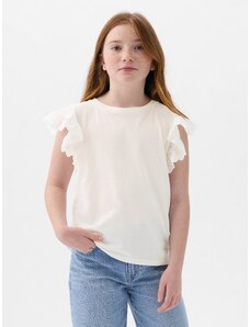 GAP Dětské tričko s volány Bílá
