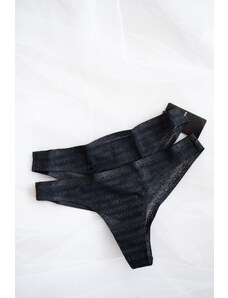 Emporio Armani Underwear Emporio Armani Logo Mesh brazilky 2-balení- černé
