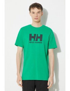 Bavlněné tričko Helly Hansen bílá barva, s aplikací