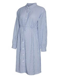 MAMALICIOUS Košilové šaty 'LOUIZA LIA' enciánová modrá / bílá