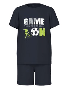 NAME IT Pyžamo 'Game on football' marine modrá / kiwi / bílá