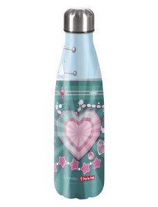 Step by Step Izolovaná láhev na pití z nerezové oceli 0,5 l, Glitter Heart Hazle