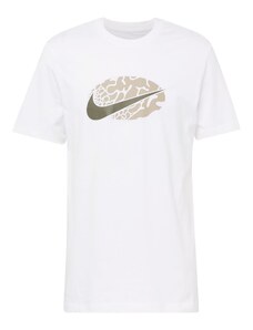 Nike Sportswear Tričko 'SWOOSH' šedobéžová / černá / bílá