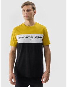 4F Pánské tričko s potiskem - žluté