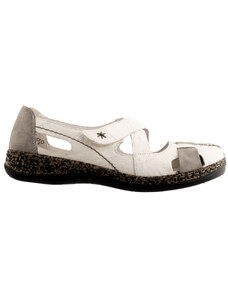 Dámské kožené sandály RIEKER 46367-80 bílá